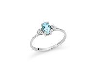 Anello Miluna Donna Le Gemme in Oro bianco Acquamarina LID3925